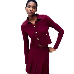 NWT ZARA GOLDEN BUTTON KNIT CARDIGAN